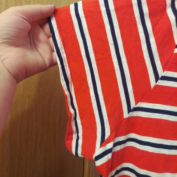 Maurices striped 2x criss-cross v neckline nautical colors plus size top - Picture 6 of 10